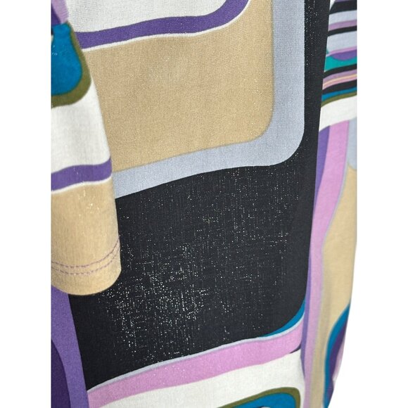 INC International Concepts Top Womens Size Medium Retro Print Flowy Sleeves - Picture 6 of 15